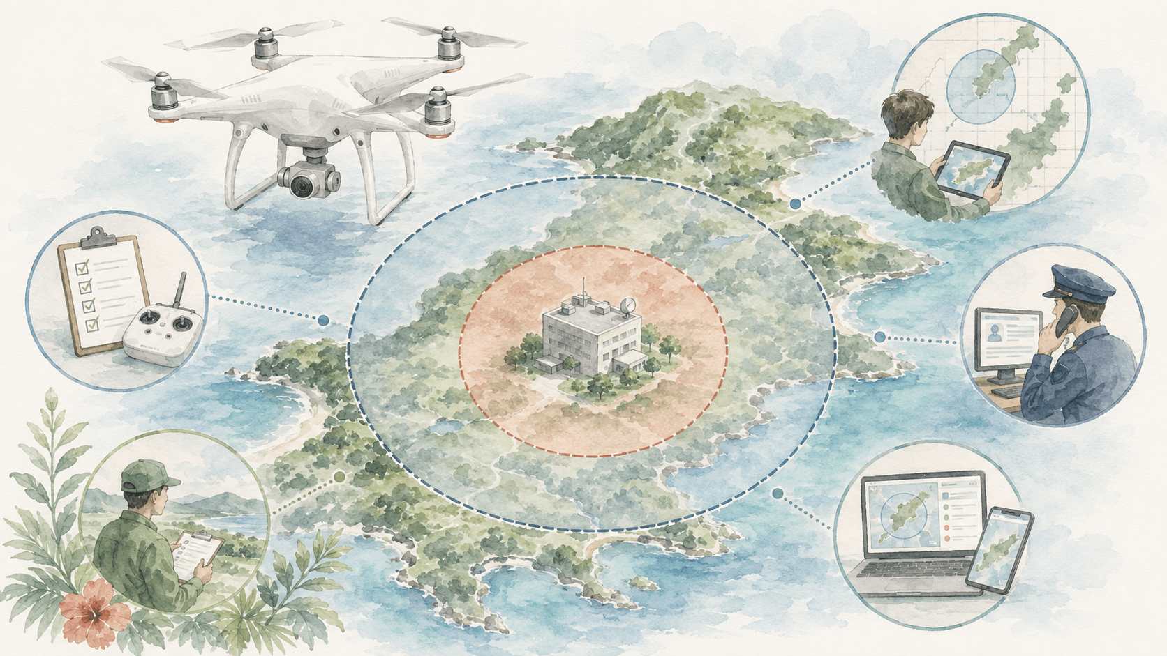 【2026年7月14日施行】重要施設周辺のドローン飛行禁止区域が1,000mへ。奄美で確認すること